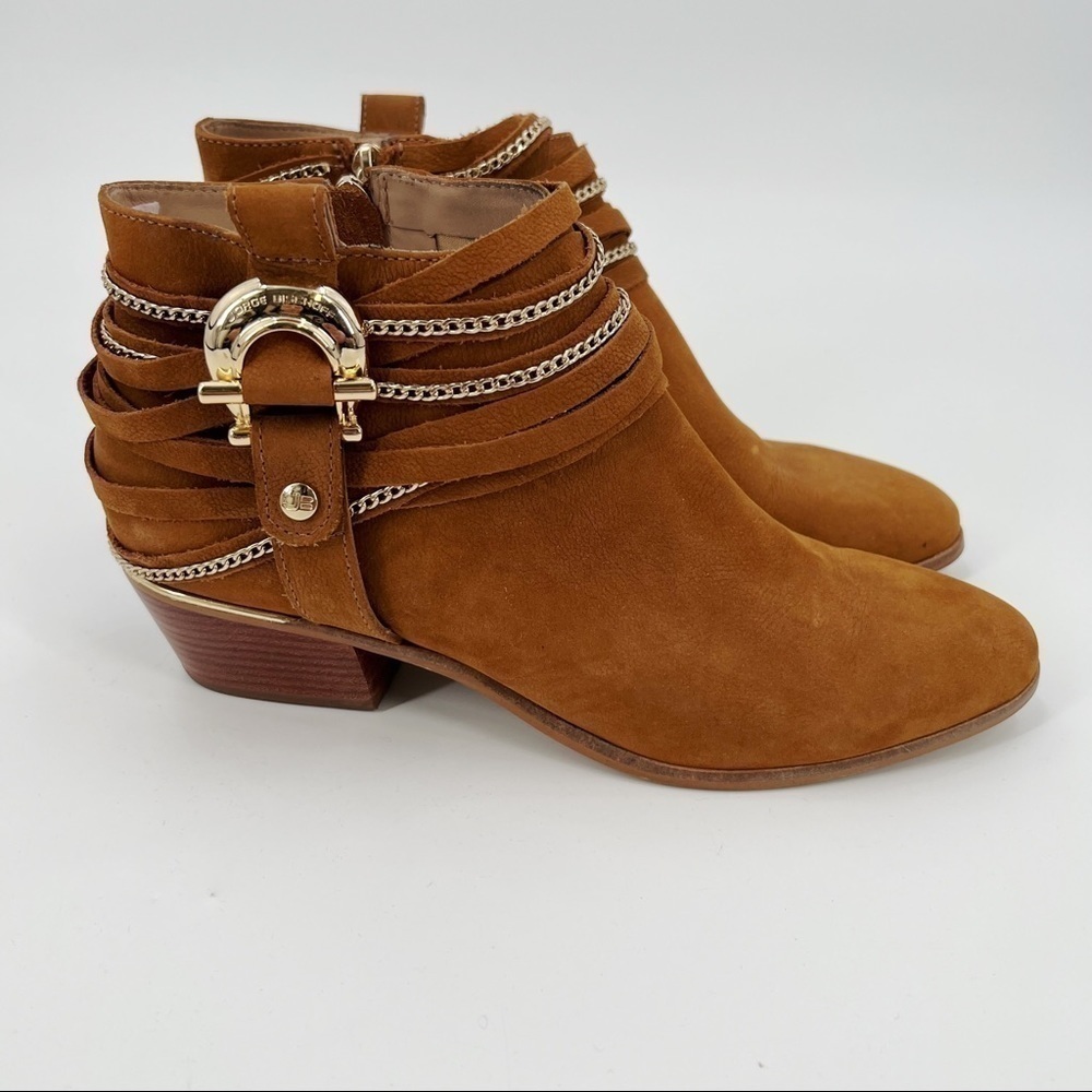 JORGE Boschoff brown ankle boots with chains size 9